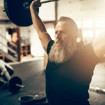 Starting a healthy lifestyle and exercising for elders 28 Old man lifting